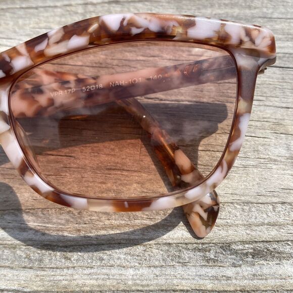 Prada Sunglasses Spotted Brown Pink Tortoise Shell Cat Eye VPR 17P Size 52-18 - Picture 12 of 14